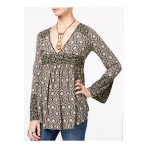 Free People XS Multi-colored  Long Sleeve Blouse